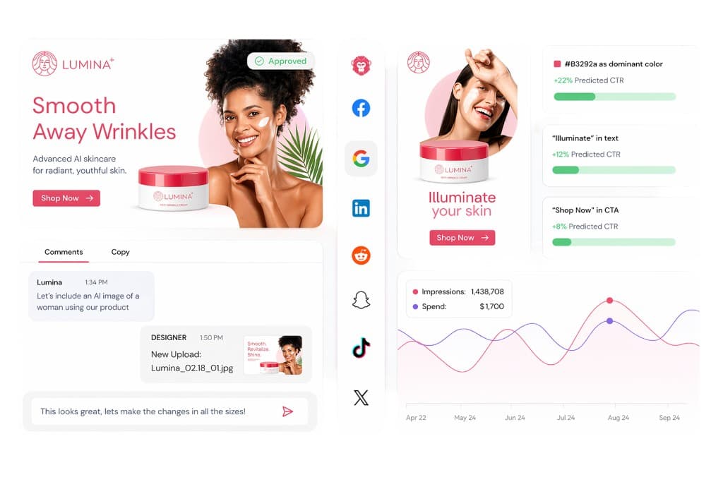 Omneky creative approval and launch dashboard